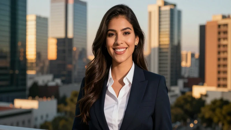 Joven mexicana profesional sonríe en Ciudad de México