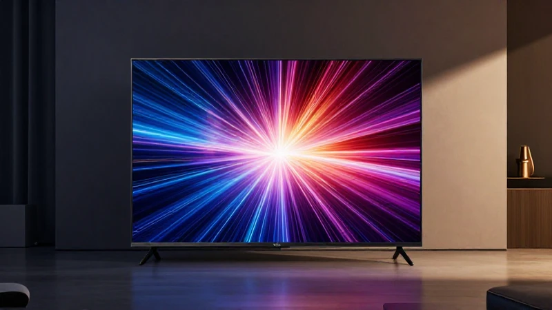 Pantalla moderna con contenido vibrante y estilo cinematográfico