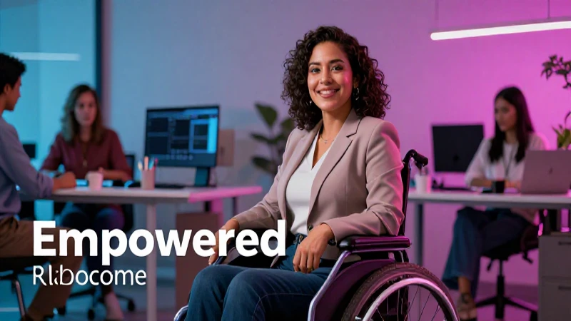 Profesional con discapacidad en espacio inclusivo