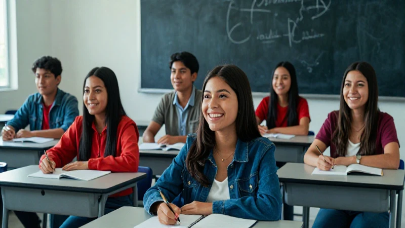 Estudiantes mexicanos exitosos en aula moderna