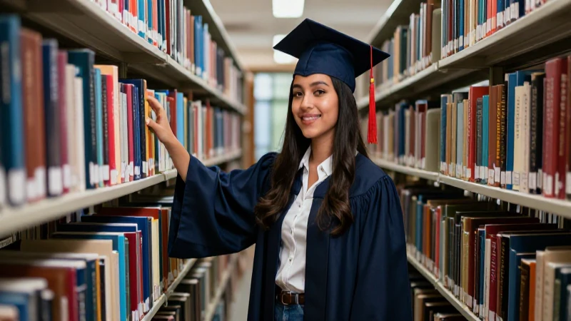 Joven estudiante mexicano con logro académico vibrante
