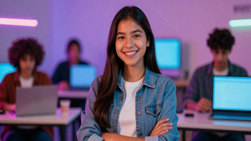 Joven mexicano feliz en educación moderna