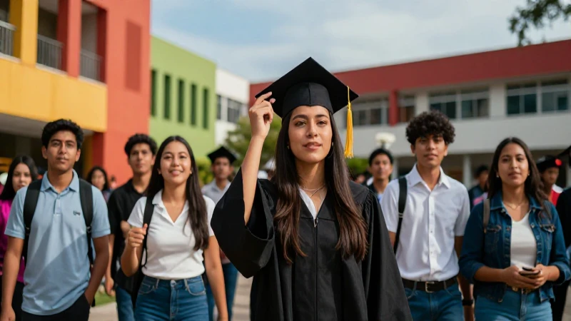 Estudiantes mexicanos celebran su graduación