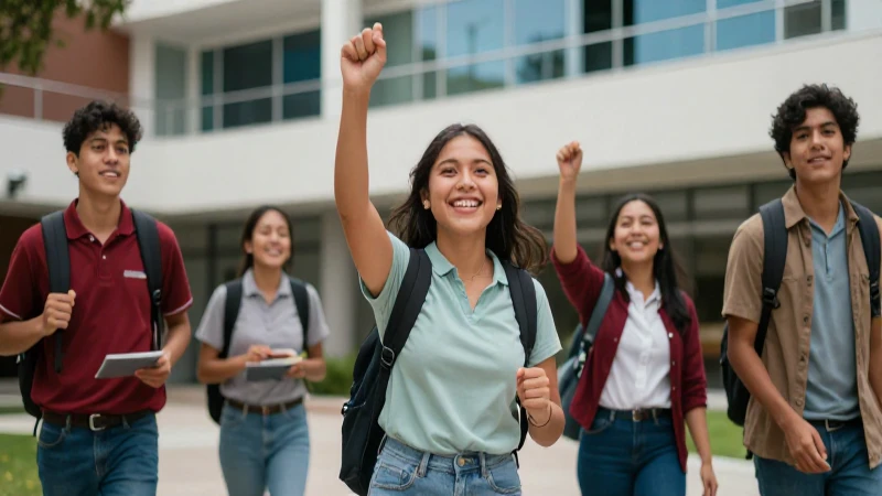 Estudiantes mexicanos celebrando logros con estilo