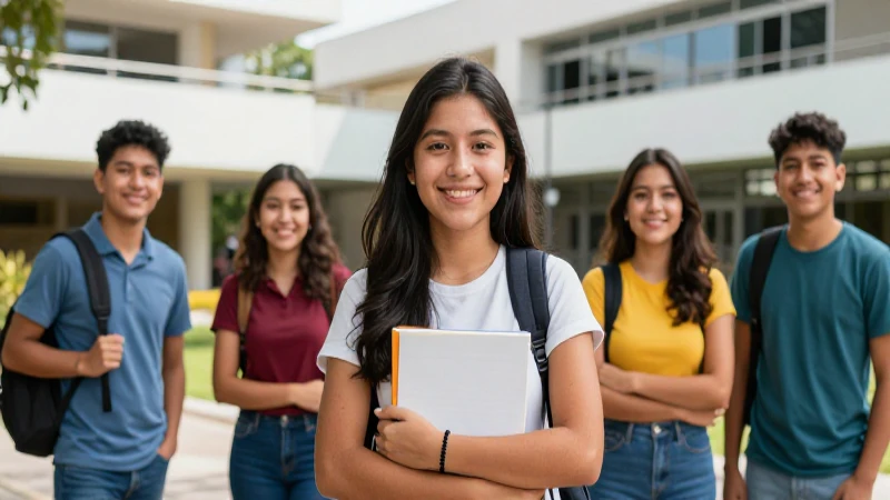 Estudiantes mexicanos exitosos en su moderno campus