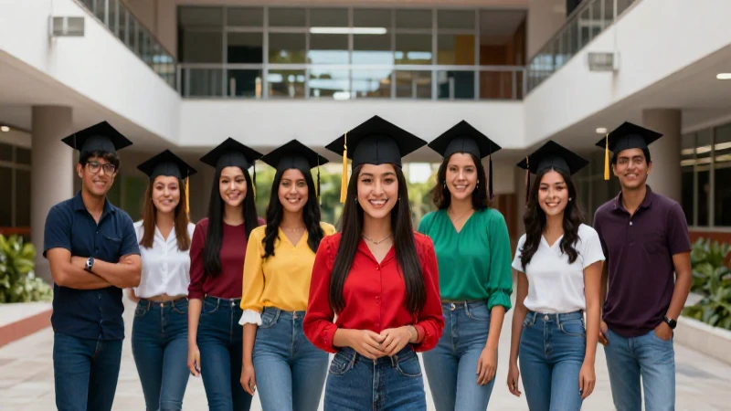 Estudiantes mexicanos son felices en su graduación