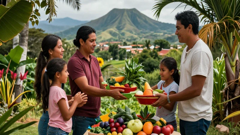 Familia mexicana recibe frutas en Yucatán