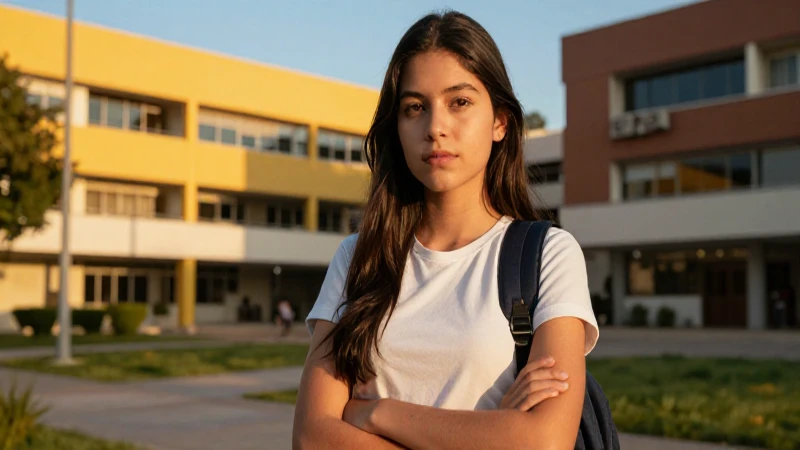 Retrato atractivo de estudiante mexicano en campus universitario
