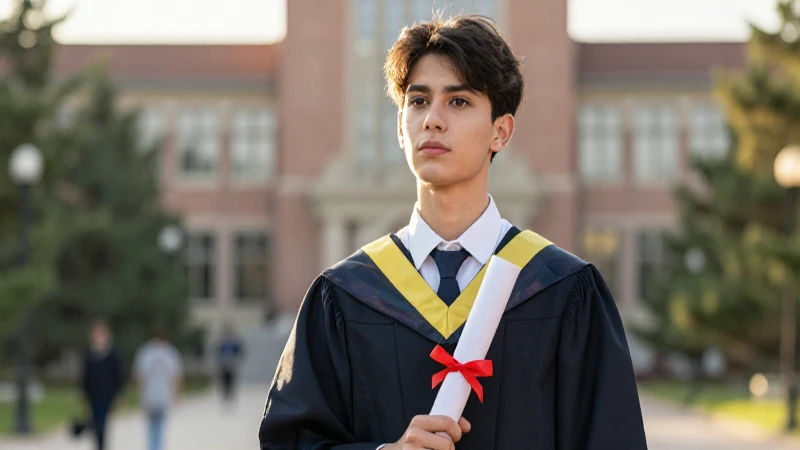 Joven estudiante con diploma triunfal