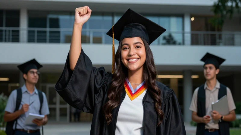Estudiante mexicano triunfa en campus moderno y vibrante