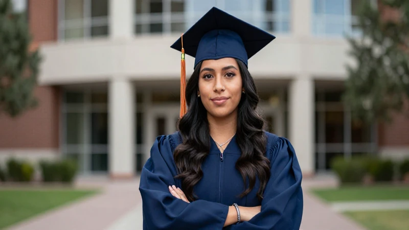 Graduada mexicana profesional con estilo vibrante