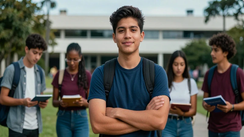 Estudiantes mexicanos en campus universitario
