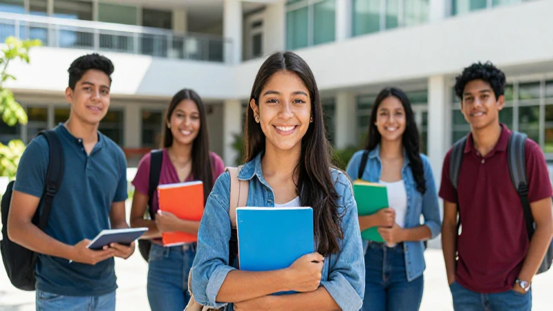 Jóvenes mexicanos exitosos en campus moderno