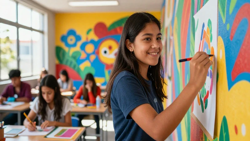 Jóvenes crean arte en prepas con murales vibrantes