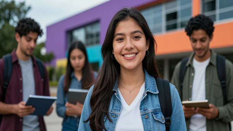 Estudiante mexicano sonriendo logra éxito académico