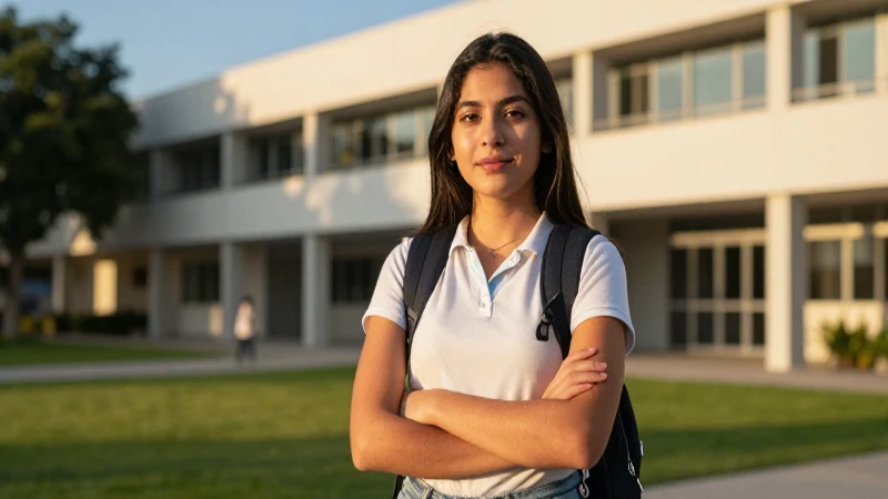 Retrato cinemático de estudiante mexicano en dorado