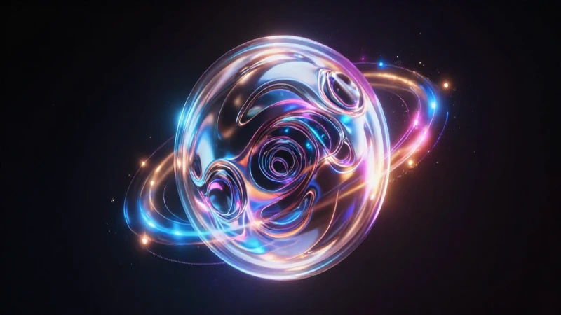 Esfera digital holográfica con escudo brillante