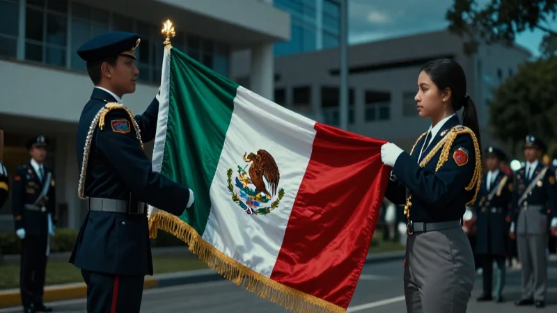 Entrega solemne de la bandera mexicana