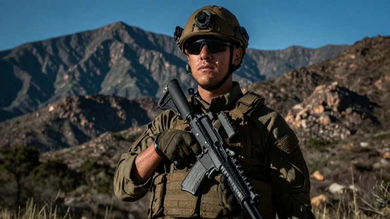Soldado mexicano en montaña con estética dramática