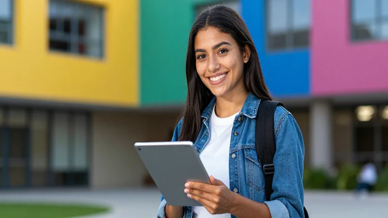 Estudiante mexicano estudia con confianza en tablet