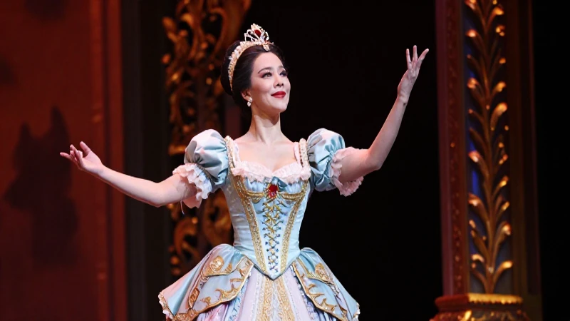 Cantante elegante en escena operística con gran dramatismo