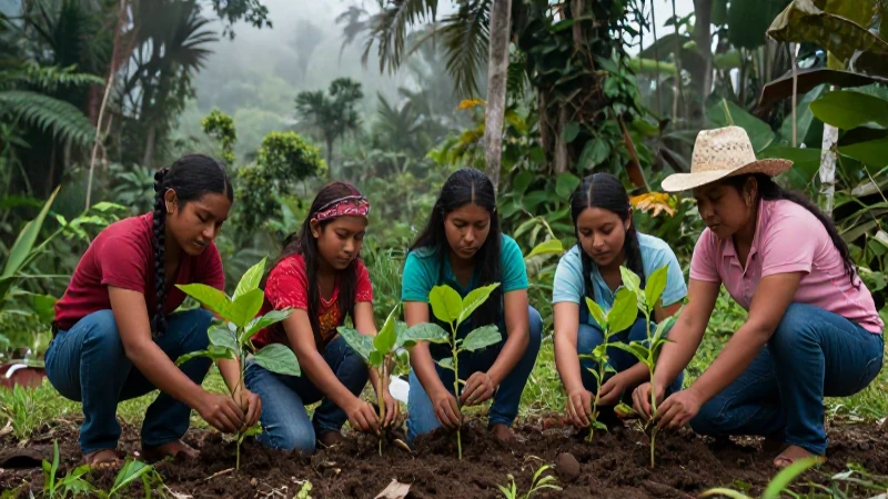 Comunidad oaxaqueña planta en jungla exuberante