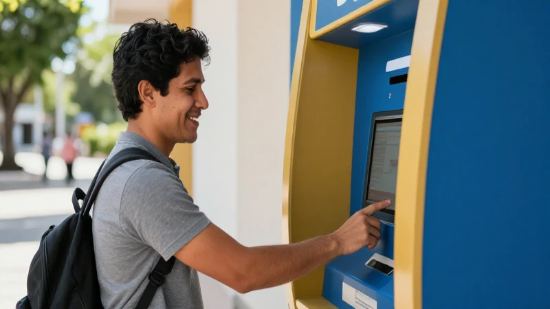 Mexicano esperanzado usa un kiosco moderno