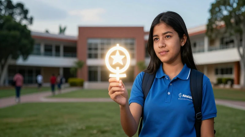 Estudiante mexicano y campus universitario vibrantes