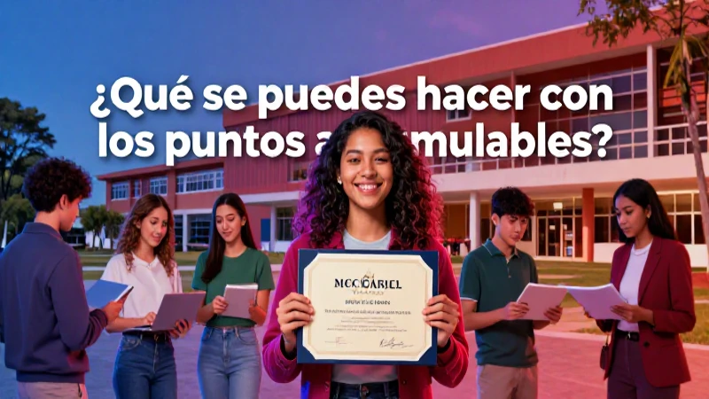 Imagen profesional de estudiante y puntos acumulables