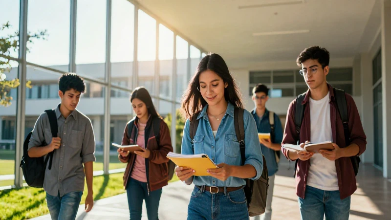 Estudiantes mexicanos en campus universitario vibrante