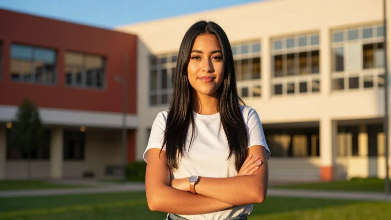 Joven estudiante mexicano seguro en campus moderno