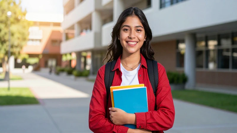 Estudiante mexicano sonriente en campus universitario