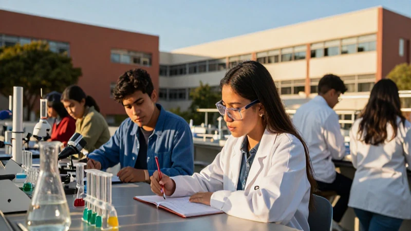 Estudiante mexicano estudia en laboratorio universitario