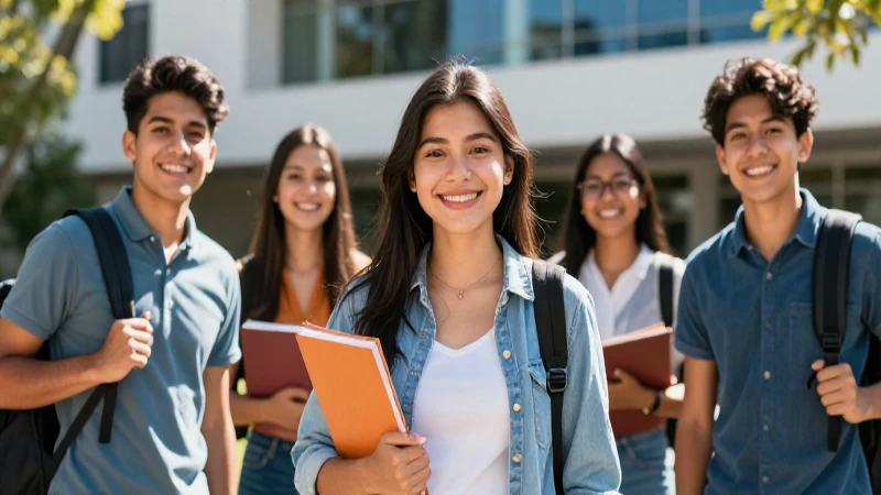 Fotografía profesional de estudiante mexicano sonriente