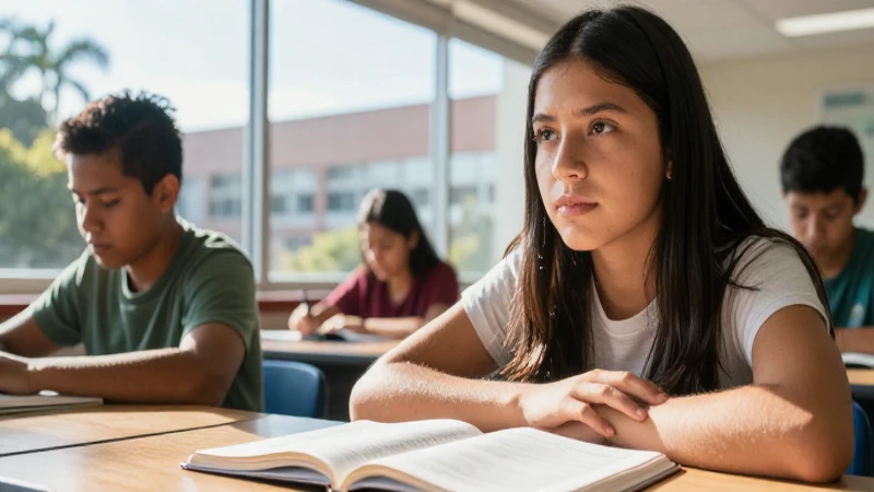 Estudiante mexicana determinada con luz cinematográfica