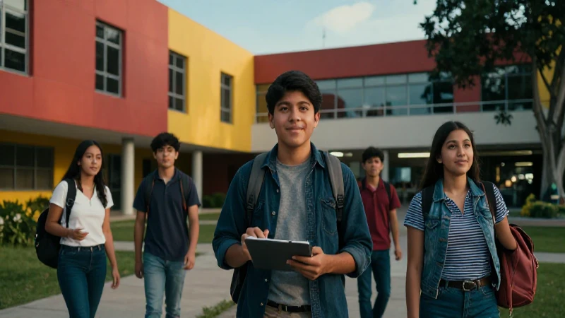 Estudiantes universitarios mexicanos exitosos con luz dramática