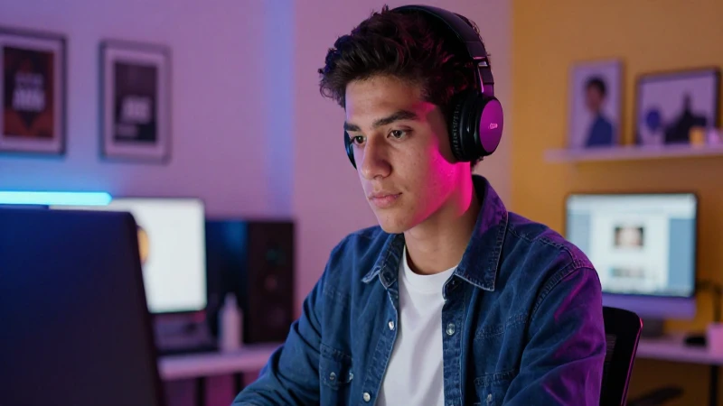 Estudiante mexicano enfocado en taller profesional y moderno