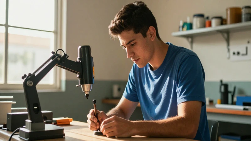 Joven mexicano trabaja con iluminación cinematográfica