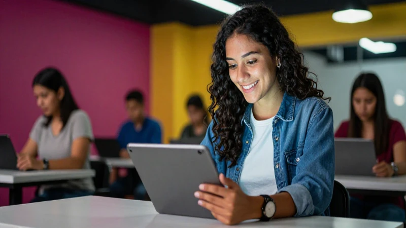 Estudiante mexicano usa tecnología moderna