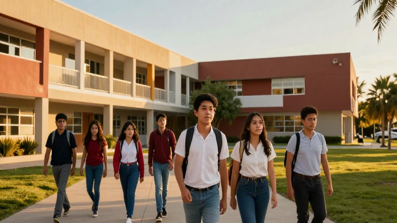 Estudiantes mexicanos modernos en campus