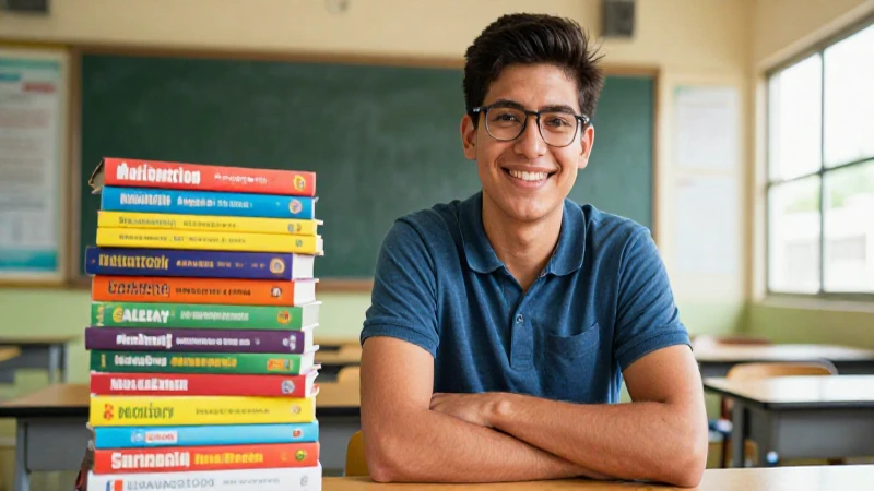 Estudiante mexicano sonriendo y confiado en aula