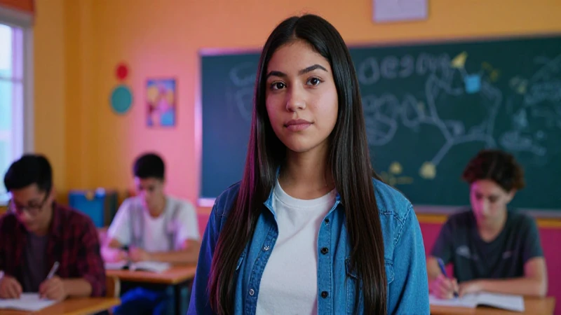 Estudiante mexicano atractivo en clase moderna