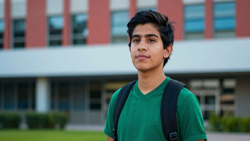 Estudiante mexicano exitoso y moderno en su campus