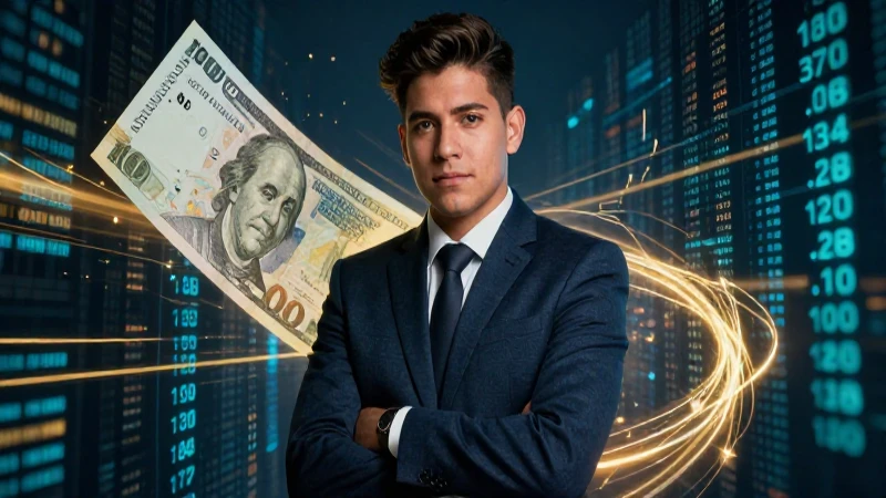 Profesional mexicano con traza digital vibrante y detallada