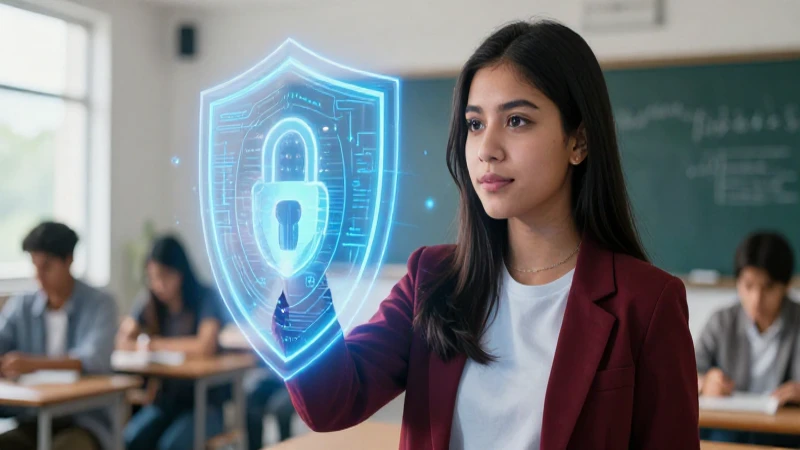 Estudiante mexicano protege con escudo digital brillante