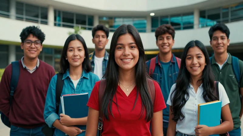 Estudiantes mexicanos exitosos en un campus vibrante