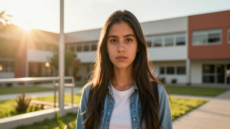 Estudiante mexicano enfocado con luz dorada