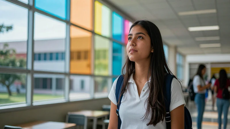 Estudiante mexicano en campus universitario moderno