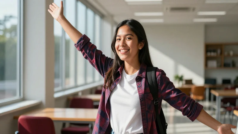Estudiante mexicano exitoso en entorno académico moderno