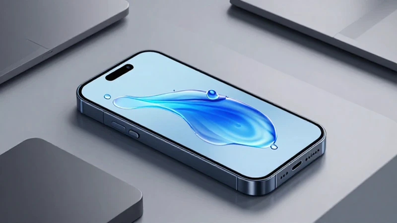 Smartphone con agua, tecnología y diseño moderno